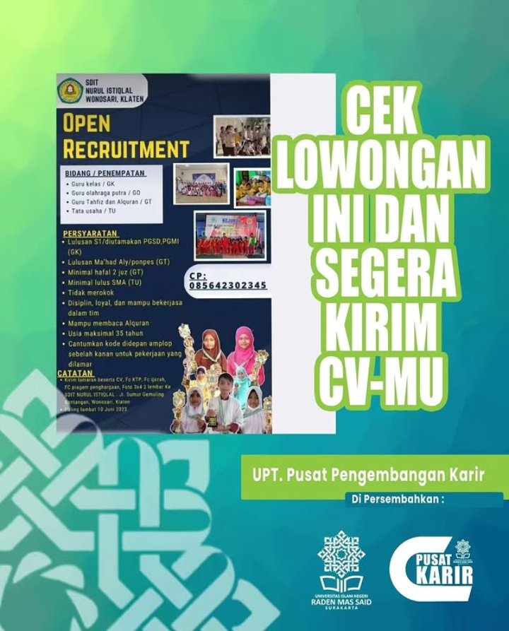Lowongan Kerja di SD IT Nurul Istiqlal Wonosari, Klaten