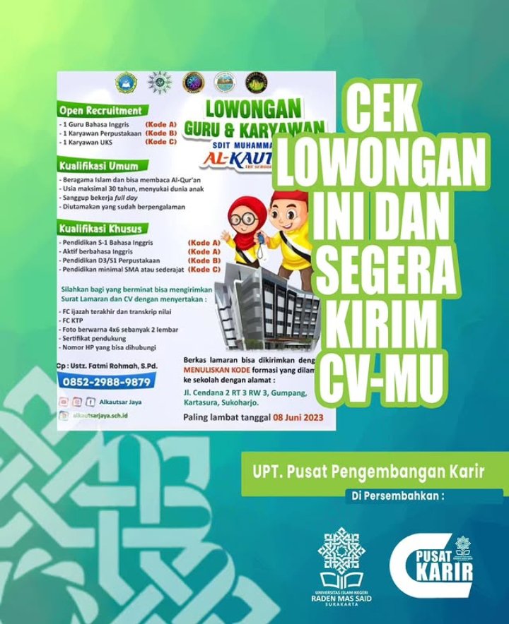 Lowongan Kerja Guru dan Karyawan di SD IT Muhammadiyah Al Kautsar