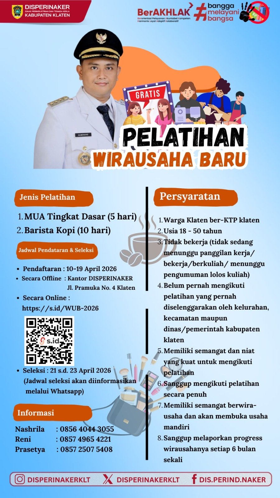 DISPERINAKER Klaten Gelar Pelatihan MUA dan Barista Gratis bagi Warga Klaten
