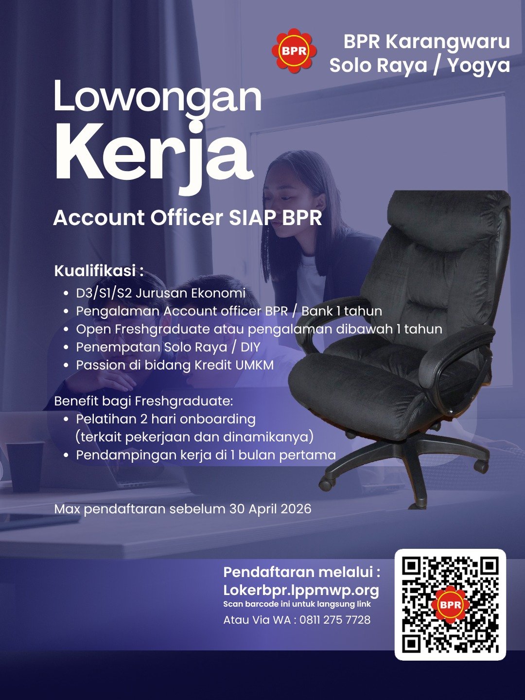 BPR Karangwaru Buka Lowongan Account Officer untuk Wilayah Solo Raya dan DIY
