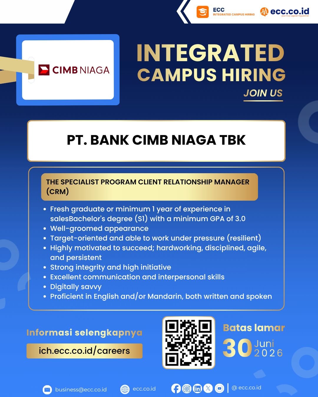 INTEGRATED CAMPUS HIRING: PT. BANK CIMB NIAGA TBK