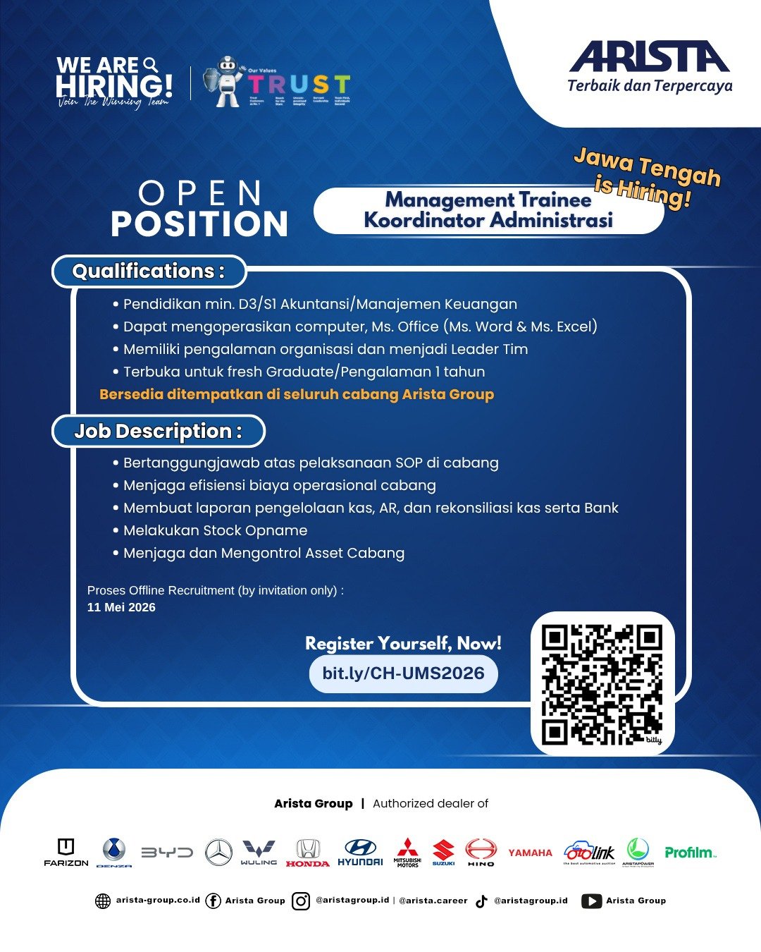 Arista Group – Jawa Tengah is Hiring!