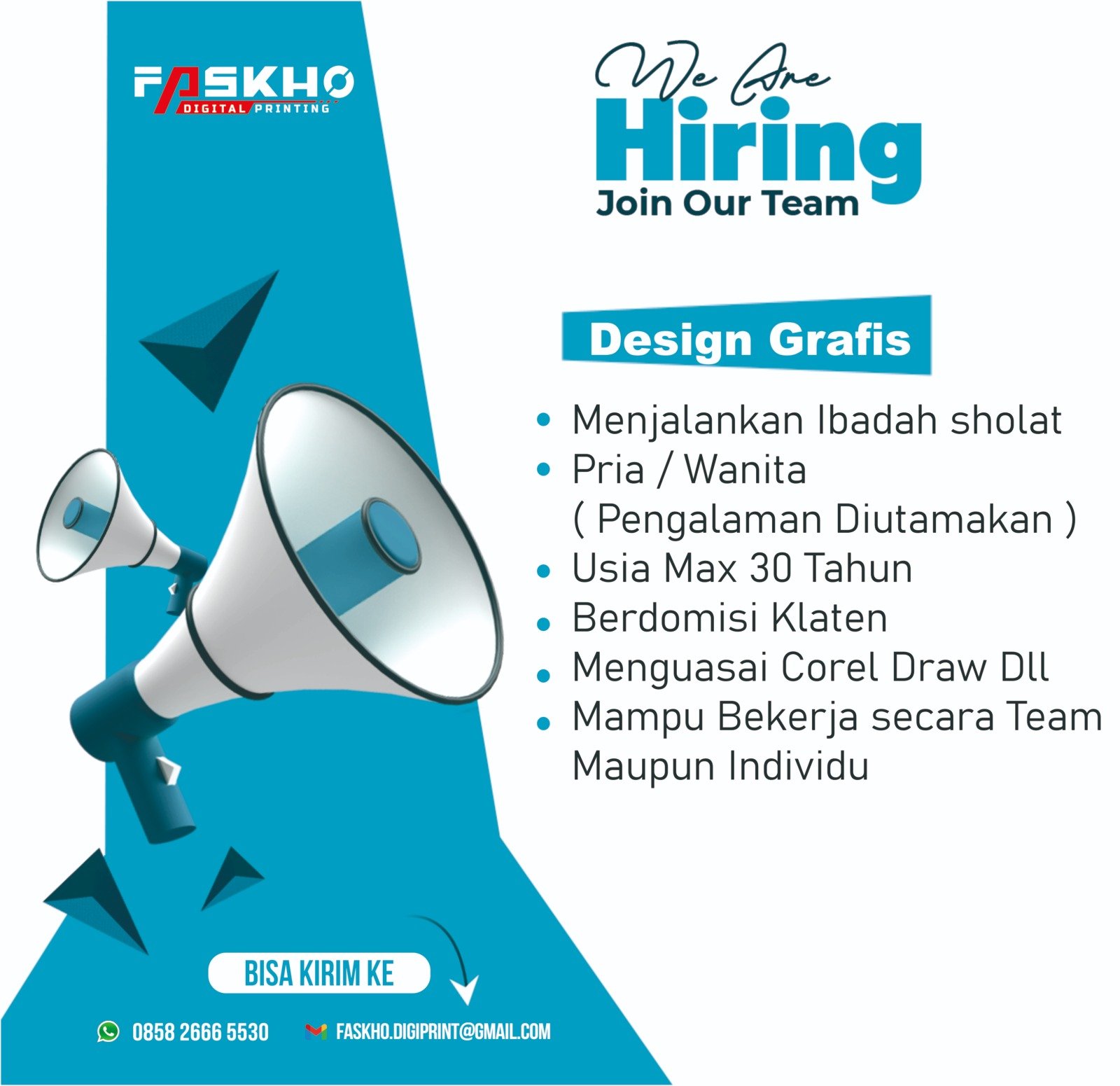 Ekspansi Kreatif, Faskho Digital Printing Buka Lowongan Desainer Grafis